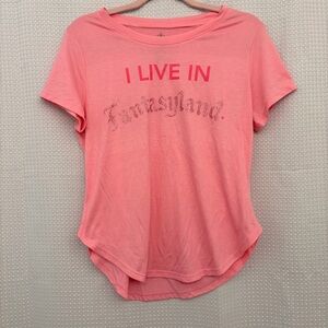 Disney Parks bedazzled fantasy land pink shirt M